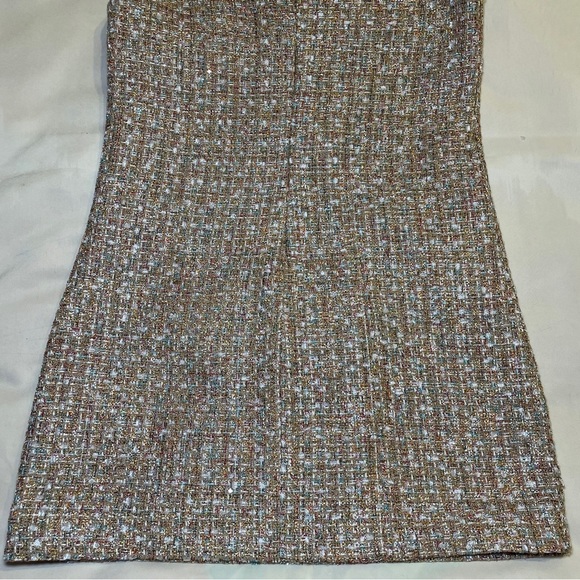 Self-Portrait- Gold Tinsel Boucle Embellished Mini Dress Size US 6 Cocktail - Picture 8 of 10